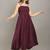 maroon solid fit and flare maxi dress for everyday wear