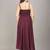 maroon solid fit and flare maxi dress for everyday wear