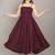 maroon solid fit and flare maxi dress for everyday wear