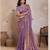 lavender metallic velvet satin saree with cutdana, beads & zari work in emerald teal