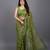 Green embroidered georgette saree
