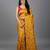 Yellow embroidered satin saree