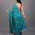 Blue embroidered satin saree