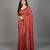 Red embroidered silk saree
