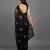 Black embroidered georgette saree