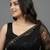 Black embroidered georgette saree