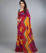 Multicolor embroidered viscose saree