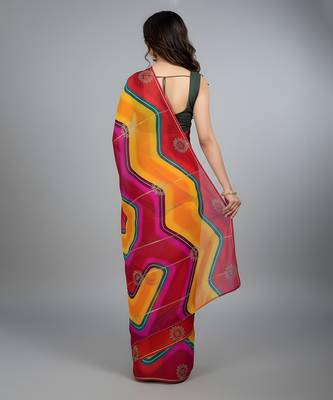 Multicolor embroidered viscose saree 3