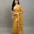Yellow embroidered organza saree