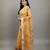 Yellow embroidered organza saree