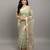 Green embroidered organza saree