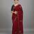 Red embroidered viscose saree