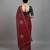 Red embroidered viscose saree