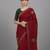 Red embroidered viscose saree