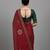 Red embroidered viscose saree