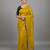 Yellow embroidered viscose saree