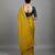 Yellow embroidered viscose saree