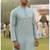 Men’s heavy silk mint kurta with all-over work & cotton pyjama