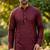 Men   s heavy silk maroon kurta with all-over work & cotton pyjama