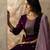 purple silk blend embroidered kurta pant set