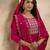 pink embroidered silk blend kurta pant set