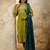 olive silk blend embroidered kurta pant set