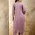lavender silk blend embroidered kurta pant set