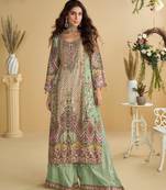 green crepe suit - full stitched free size