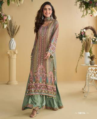 green crepe suit - full stitched free size 1