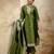 olive embroidered kurta pant set with dupatta