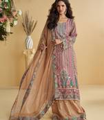 pink crepe suit - full stitched free size