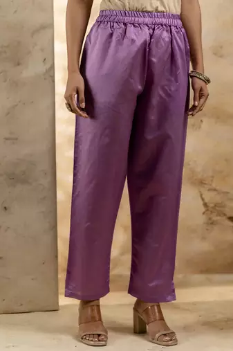 lavender embroidered kurta pant set with dupatta