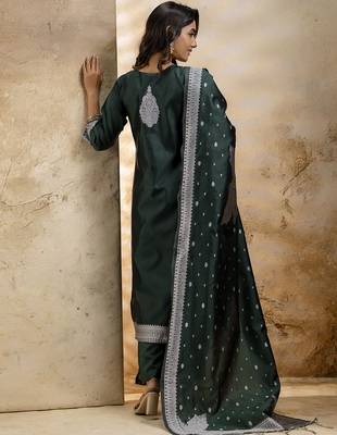 black embroidered kurta pant set with dupatta 2