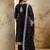 black cotton blend embroidered kurta pant set