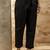 black cotton blend embroidered kurta pant set