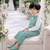 Boys sea-green shirt cotton blend set with trouser party wear suit