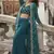 blue chinon silk embroidered palazzo suit