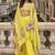yellow chinon silk embroidered palazzo suit