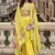 yellow chinon silk embroidered palazzo suit