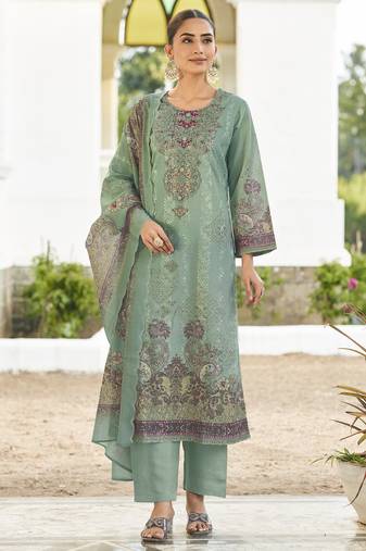 teal lawn cotton digital printed dress material