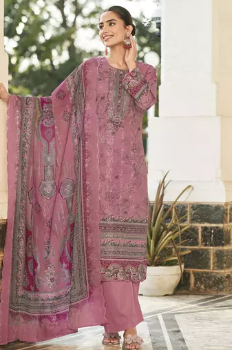 pink lawn cotton digital printed dress material