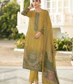 yellow lawn cotton digital printed dress material