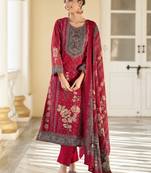red lawn cotton digital printed dress material