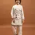 white viscose silk boys kurta pajama with embroidered jacket for festive wear
