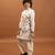 white viscose silk boys kurta pajama with embroidered jacket for festive wear