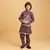 purple viscose silk boys kurta pajama with embroidered jacket for festive wear