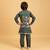 green viscose silk boys kurta pajama with embroidered jacket for festive wear
