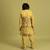 yellow viscose silk boys kurta pajama with embroidered jacket for festive wear