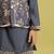 Blue grey viscose silk thead with sequins embroidered work wedding function festival party boys straight kurta pant koti