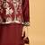 Maroon grey viscose silk thead with sequins embroidered work function festival party boys straight kurta pant koti